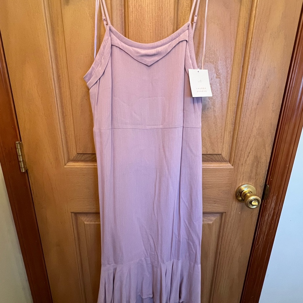 NWT LC Lauren Conrad Kohl’s Lavender Maxi Dress with Ruffle Hemline Size XSmall